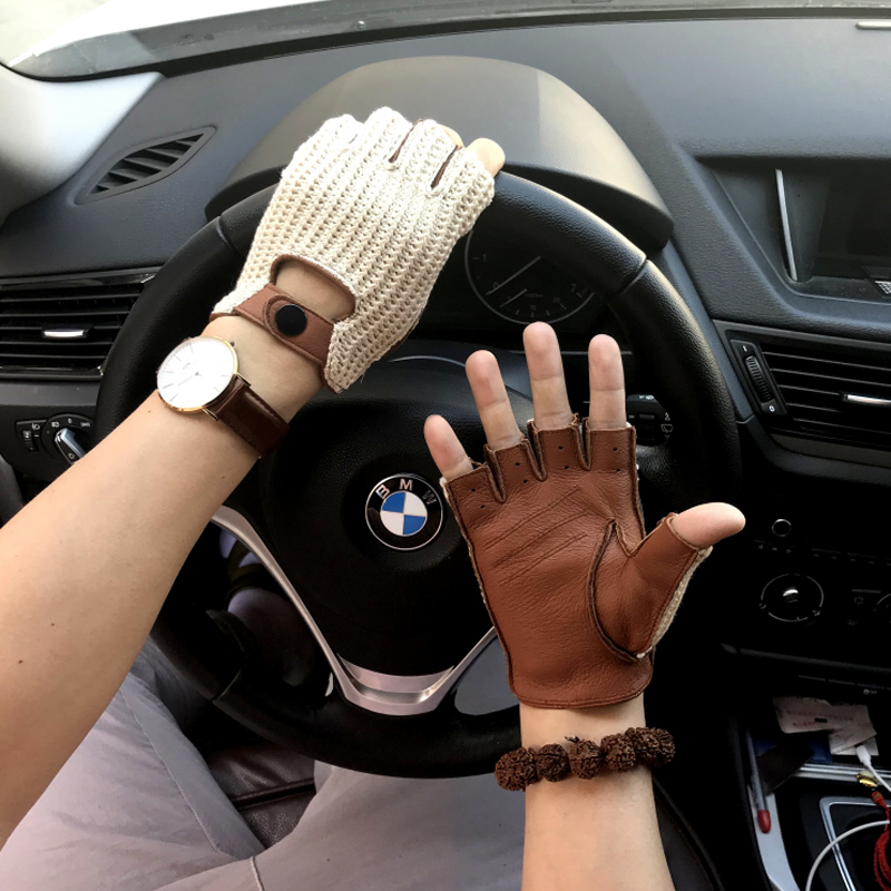 Leather Driving Glove - 2022 Mới Nam Da Thật Chính