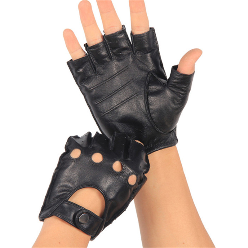 Leather Driving Glove - High Quality Genuine Leather Semi-Finger Gloves