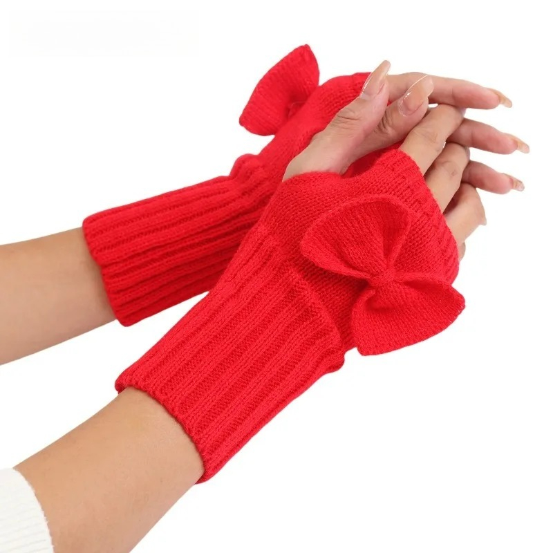 Fingerless Glove Knit - Knit Bow Fingerless Gloves – Soft