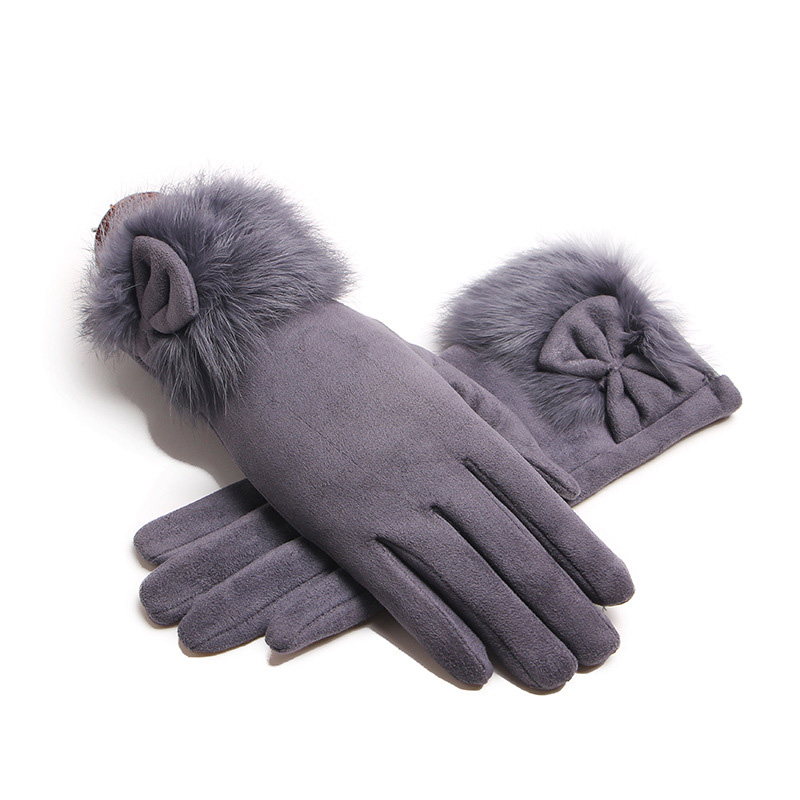 Mùa Đông Nữ Da Lộn Thắt Nơ San - đánh giá và giá Leather Driving Glove