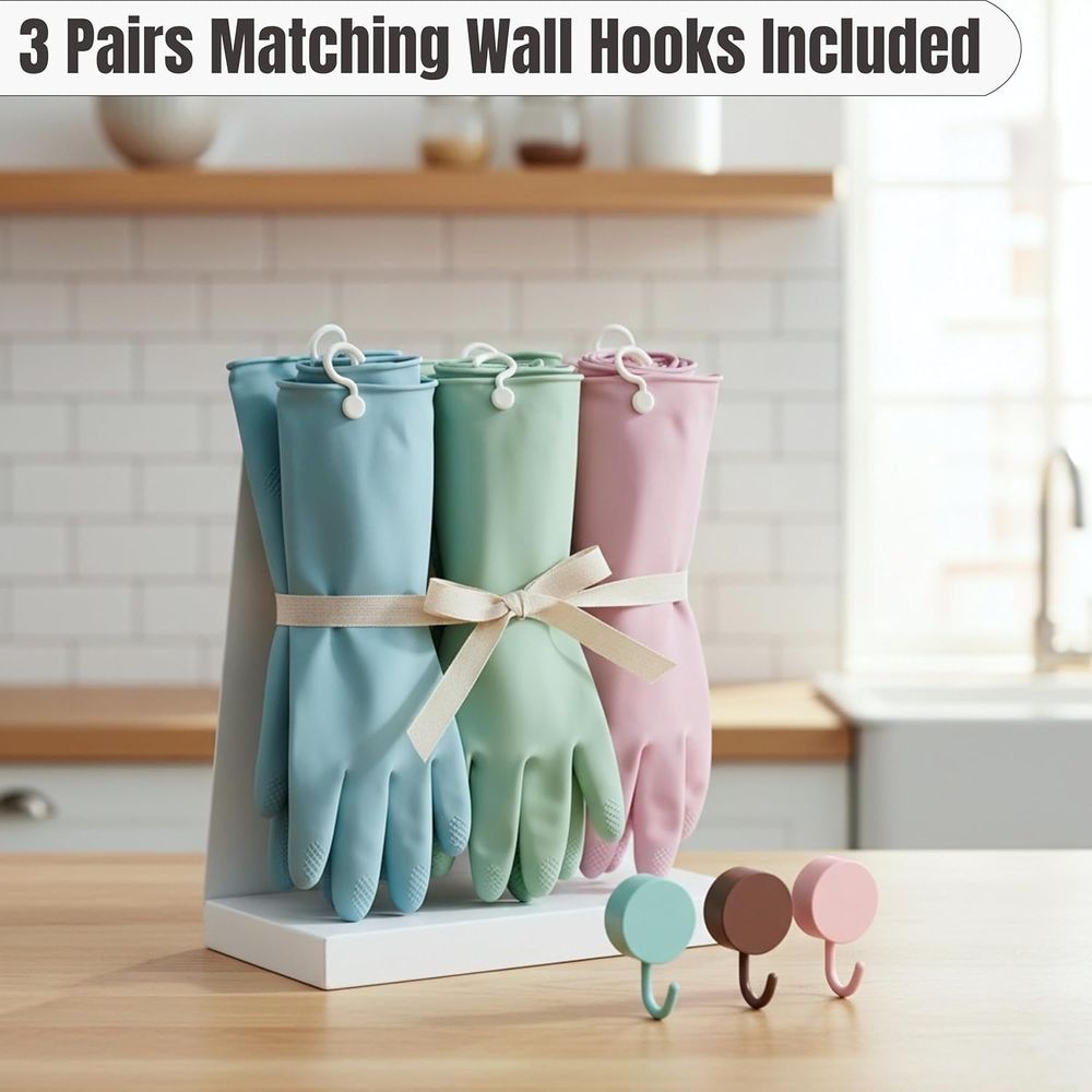 3 Pairs Dishwashing Gloves wit - đánh giá và giá Rubber Glove Cleaning